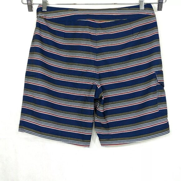 Goodthreads Swim Trunk Boardshorts Men Size 34 Blue Multicolor Stripe 9" Inseam - Picture 1 of 4